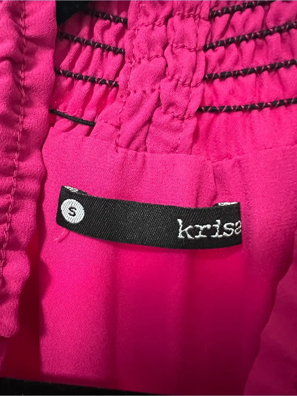 Krisa smocked turtleneck shift Dress in Bright Fuchsia small from Revolve